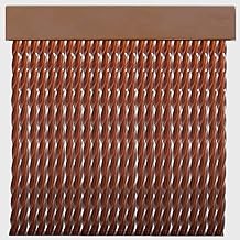 Cortinas Exterior Door Cordon | PVC Plastic Strips and Aluminium Bar | Ideal for Terrace and Porch | Fly Repellent | Transparent-Brown | 210 x 90