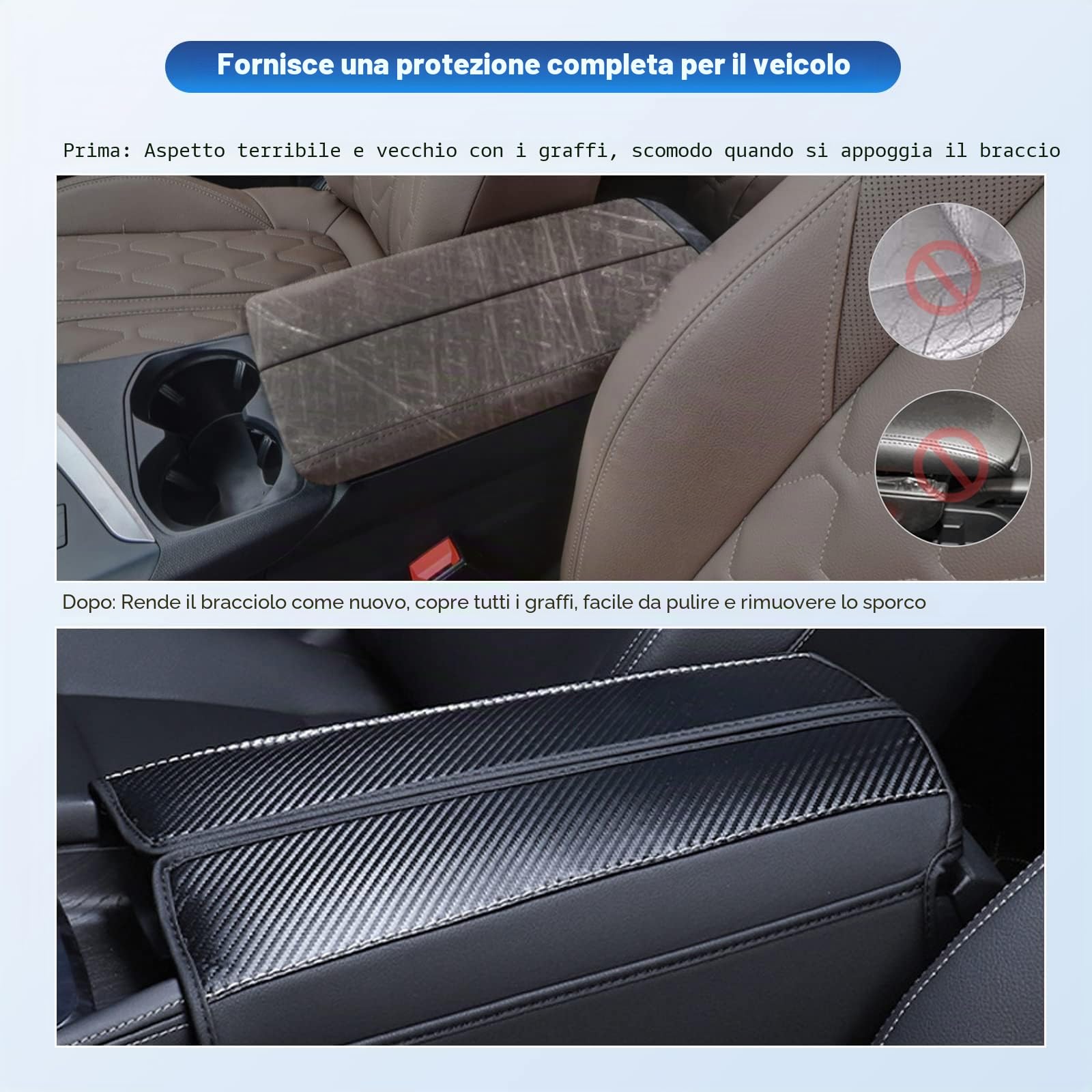 CDEFG Peugeot 3008 5008 508 C5 aircross DS7 Crossback 2016-2024 2025 Copertura per Bracciolo Coperchio di Protezione della Scatola per Parti Console Centrale Guscio Antigraffio Auto Accessori