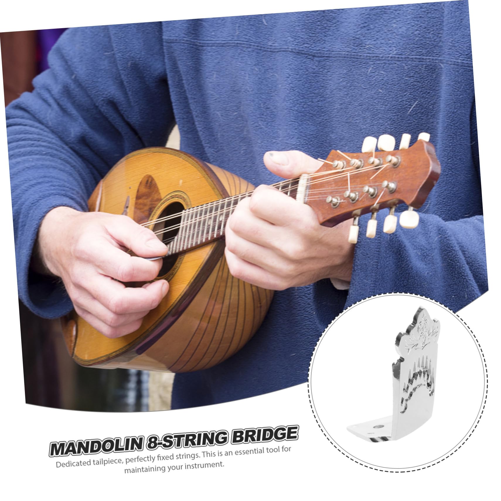 VICASKY 4sätze Mandolinen-saitenhalter Saiter Chromfarben Hochwertiges Ersatzteil Einfache Installation Für Mandolinen-zubehör Für Musiker Und Instrumentenliebhaber