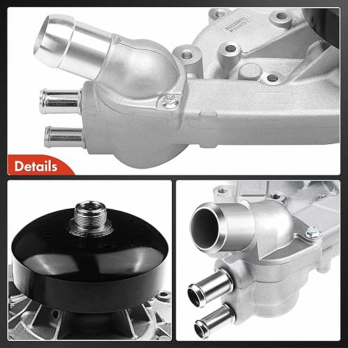 Miniatura 8 de A-Premium Bomba de agua de motor 8 cilindros 4.8 5.3 6.0L DOHC con termostato compatible con GM Cars Chevy, GMC, Cadillac, Hummer, H2, Workhorse -