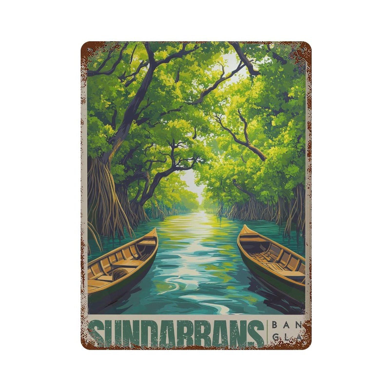 xiaoxiaoshen Sundarbans Bangladesh Travel Tropical (3) Wall Decor Art Metal Tin Poster Modern Home Decor Art Home Bar Shop Decorations Vintage Sign 40x30cm