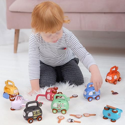 Miniatura 8 de WJZDY Juguete Montessori 2 en 1 para niños, juguete de aprendizaje y auto para niños pequeños, juguete de habilidades motoras finas preescolares,