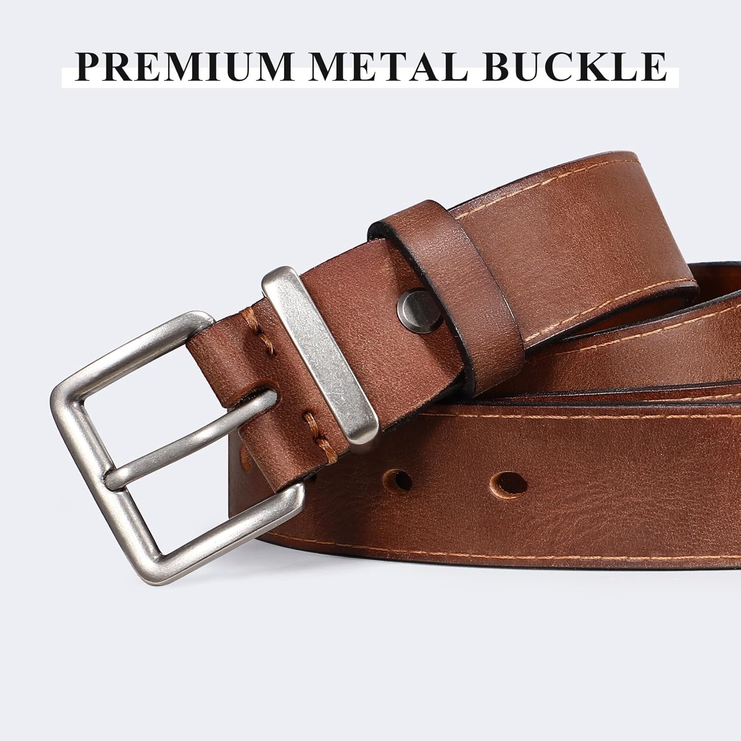 Bekelt Full Grain Leather womens belt Ladies Genuine Solid Leather Belts for Jeans Pants Dresses - Image 2