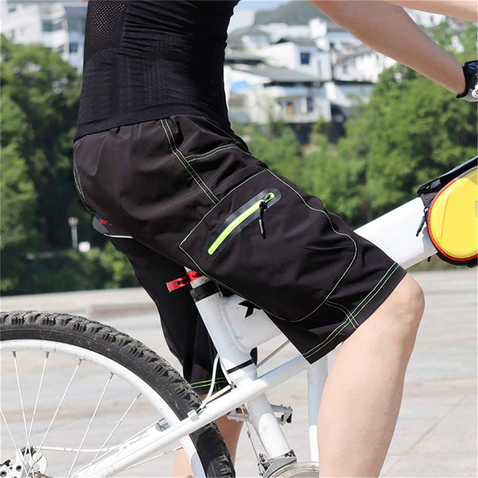 Szorty rowerowe Spodenki MTB dla mężczyzn Baggy Shorts Spodenki rowerowe Szybkoschnące spodenki do rowerów górskich do biegania na świeżym powietrzu Trening na siłowni z kieszeniami na zamek błyskawiczny (kolor: B, rozmiar: D (XL))