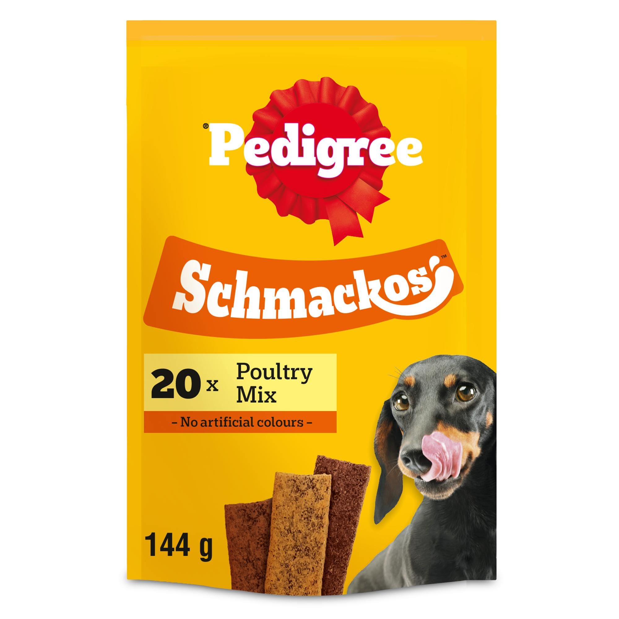 Pedigree Schmackos Poultry Mix - Dog Treats - Variety of Poultry Flavours - 180 Stripes (Pack of 9)