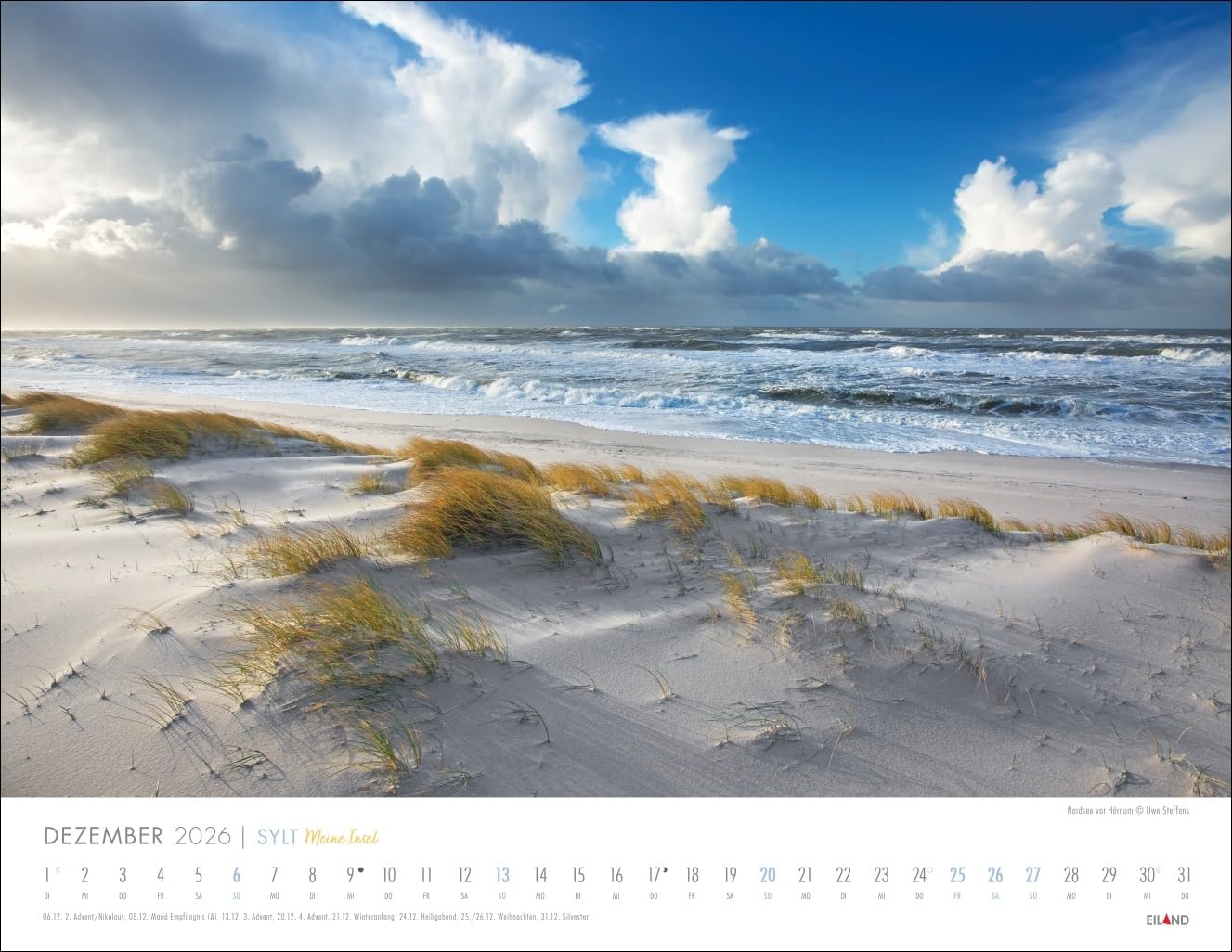 Sylt - Meine Insel Kalender 2026: Reise-Wandkalender mit 12 atemberaubenden Fotografien der Nordseeinsel. Landschafts-Kalender 2026 zum Aufhängen. 44 x 34 cm. Querformat.
