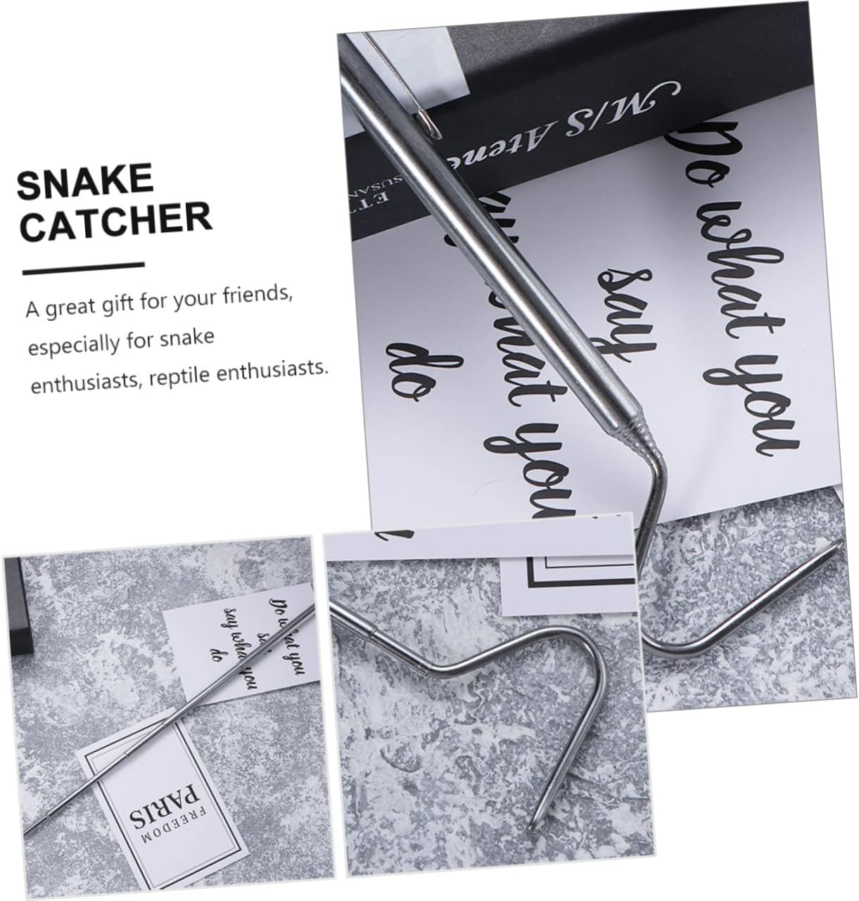 Toddmomy 2Pcs Stainless Steel Retractable Snake Catching Hooks 71cm Silver | Comfortable to Hold Handle, Convenient for Carrying, for Playing with Snakes and Wild Catching, Reptile Enthusiasts