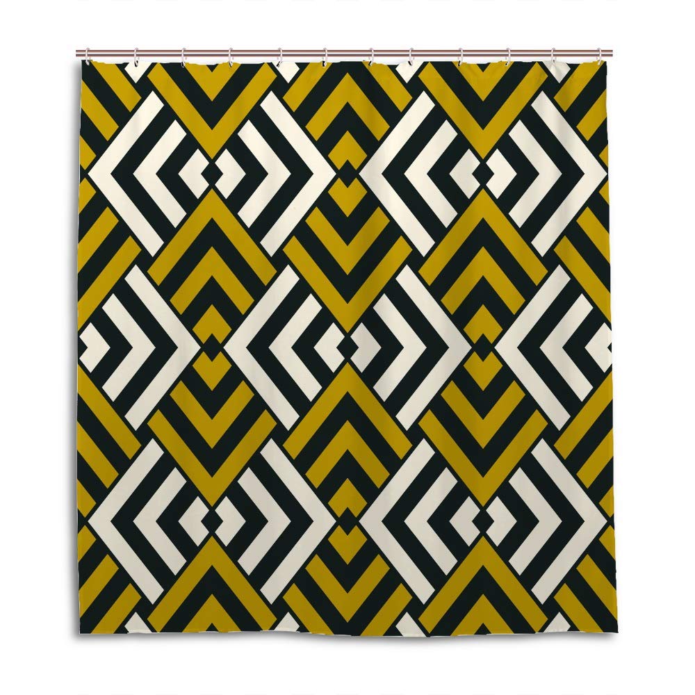 Rideau de douche imperméable en polyester coloré 152x182 cm avec crochets