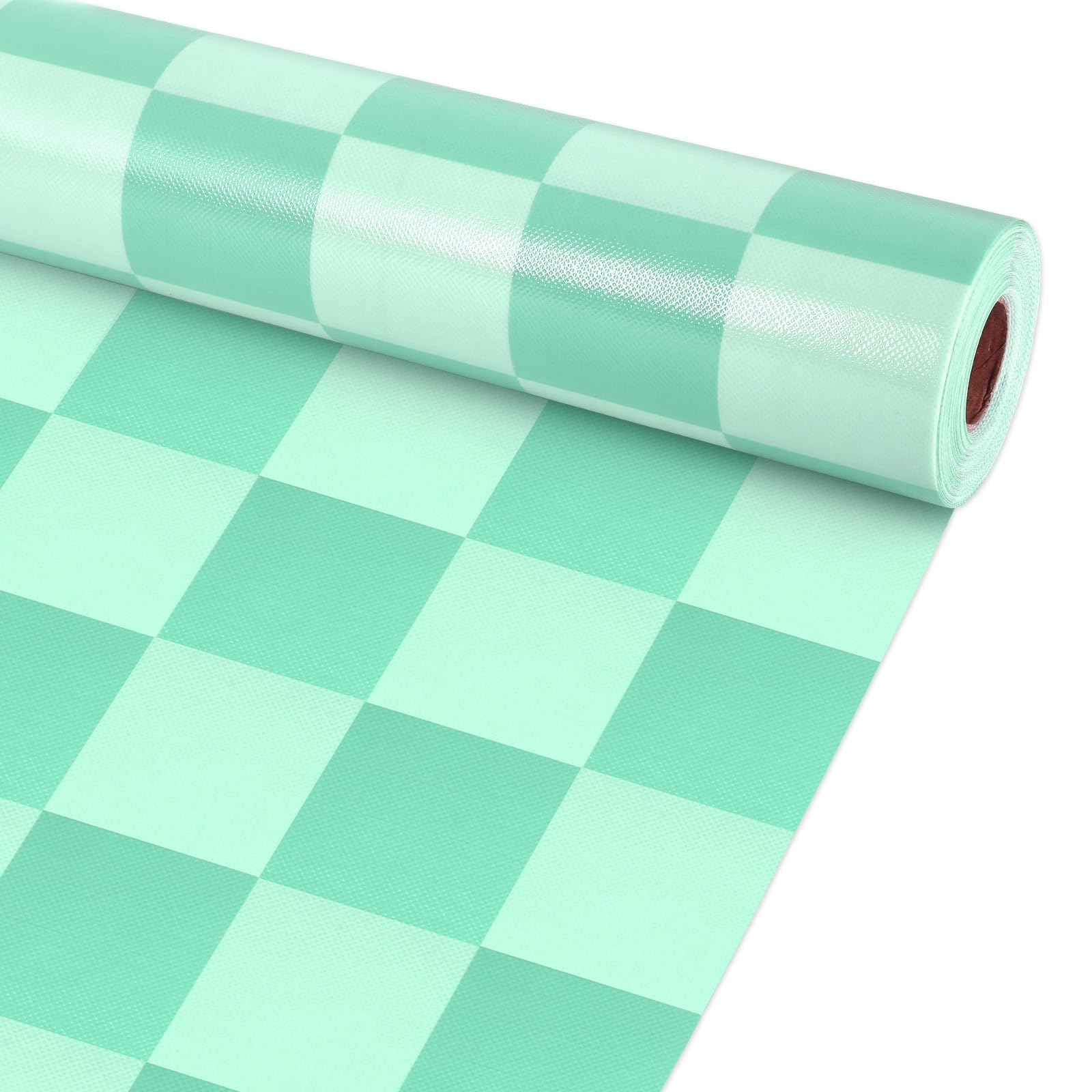 Naozinebi Green Checked Bulletin Board Roll, 15.55" x12ft, Non-Woven Fabric, School Girl, Reusable, Waterproof, Erasable, Wrinkle Resistant, Poster, Classroom Decor, Wrap, Crafts