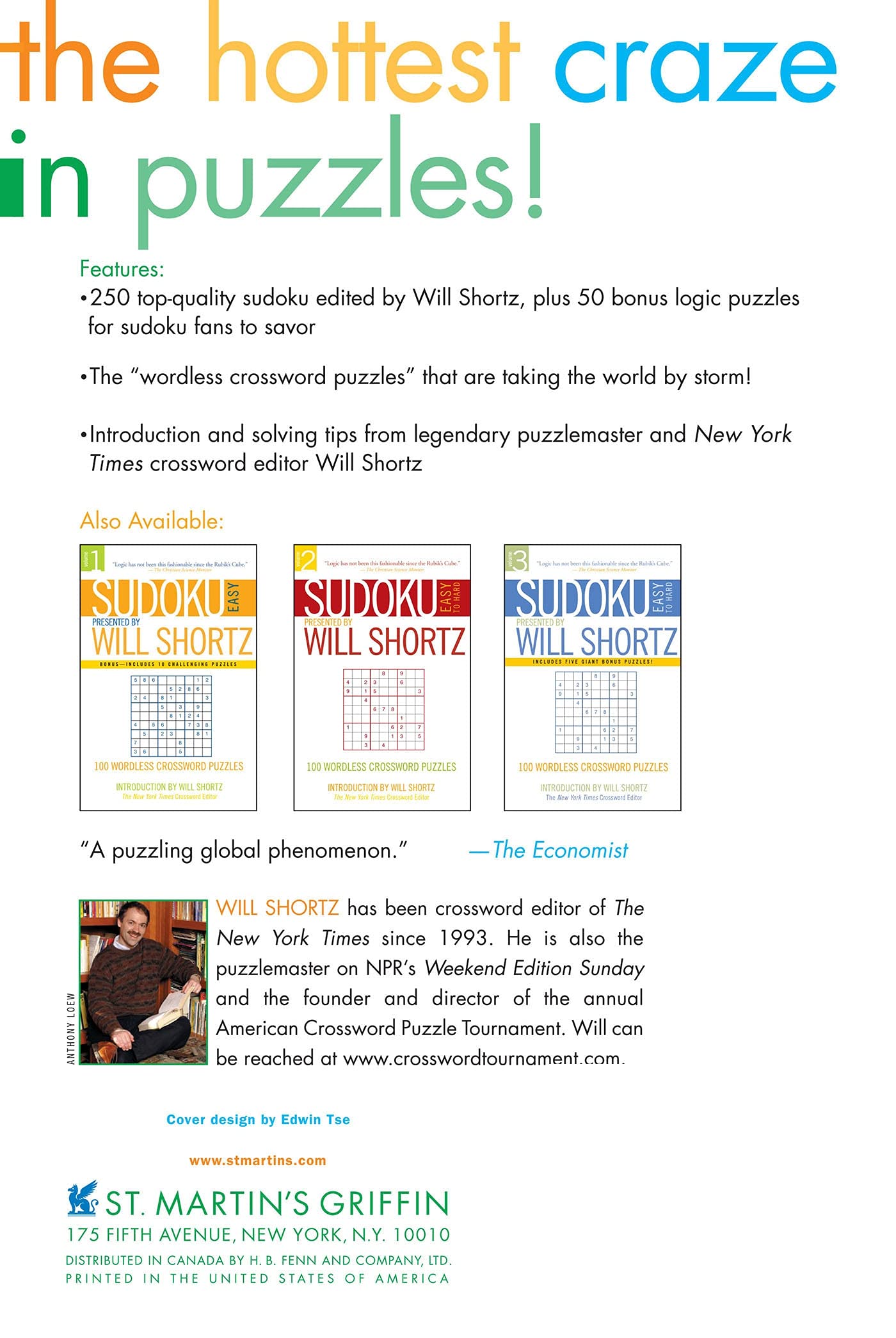 The Giant Book of Sudoku Presented by Will Shortz: 300 Wordless Crossword Puzzles