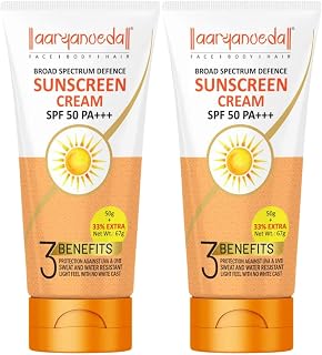 Aryanveda Sunscreen Spf 50 PA+++ UV Protection for Women & Men with All Day Hydration 67gm Each (Pack of 2) Price In India