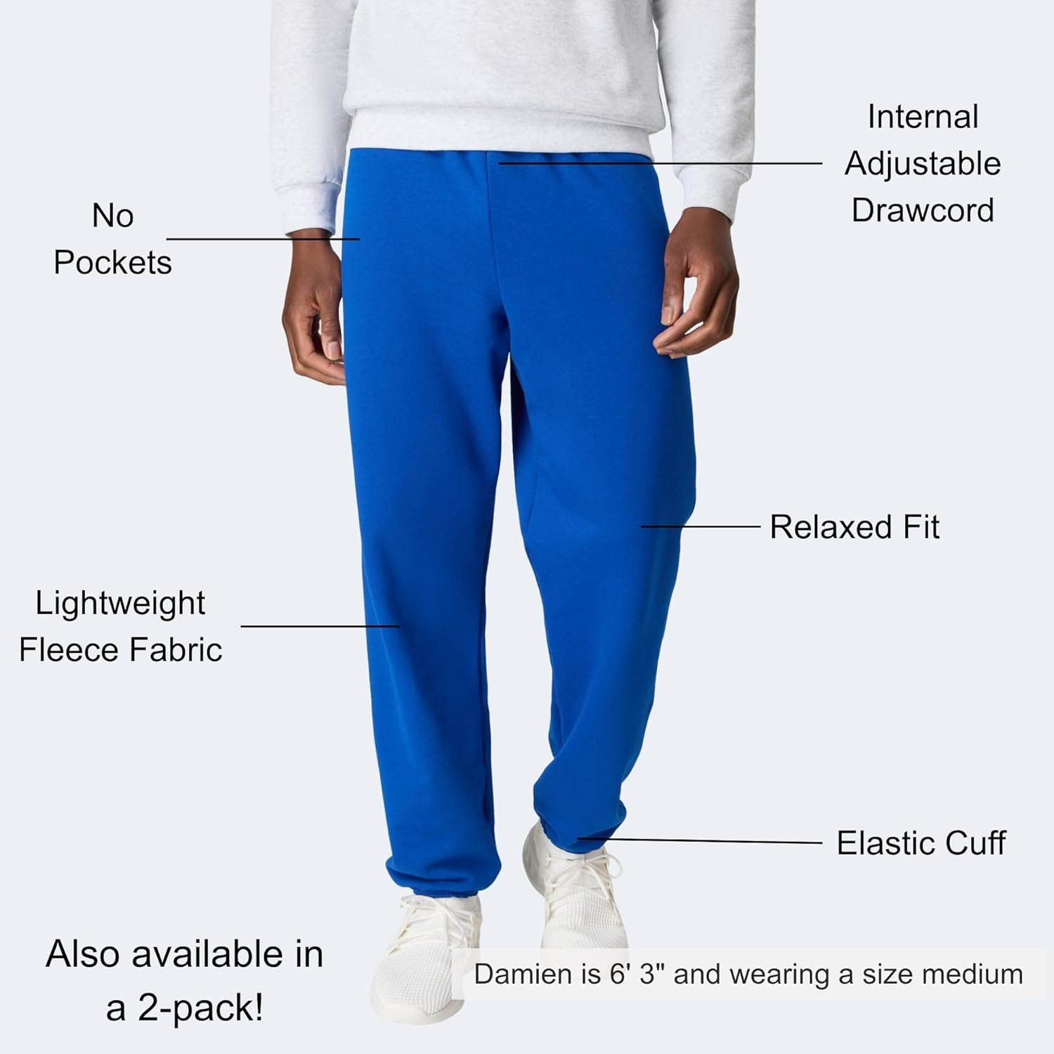 Hanes Men's Ecosmart Best Sweatpants, Athletic Lounge Pants with C"ed Cuffs - Image 5