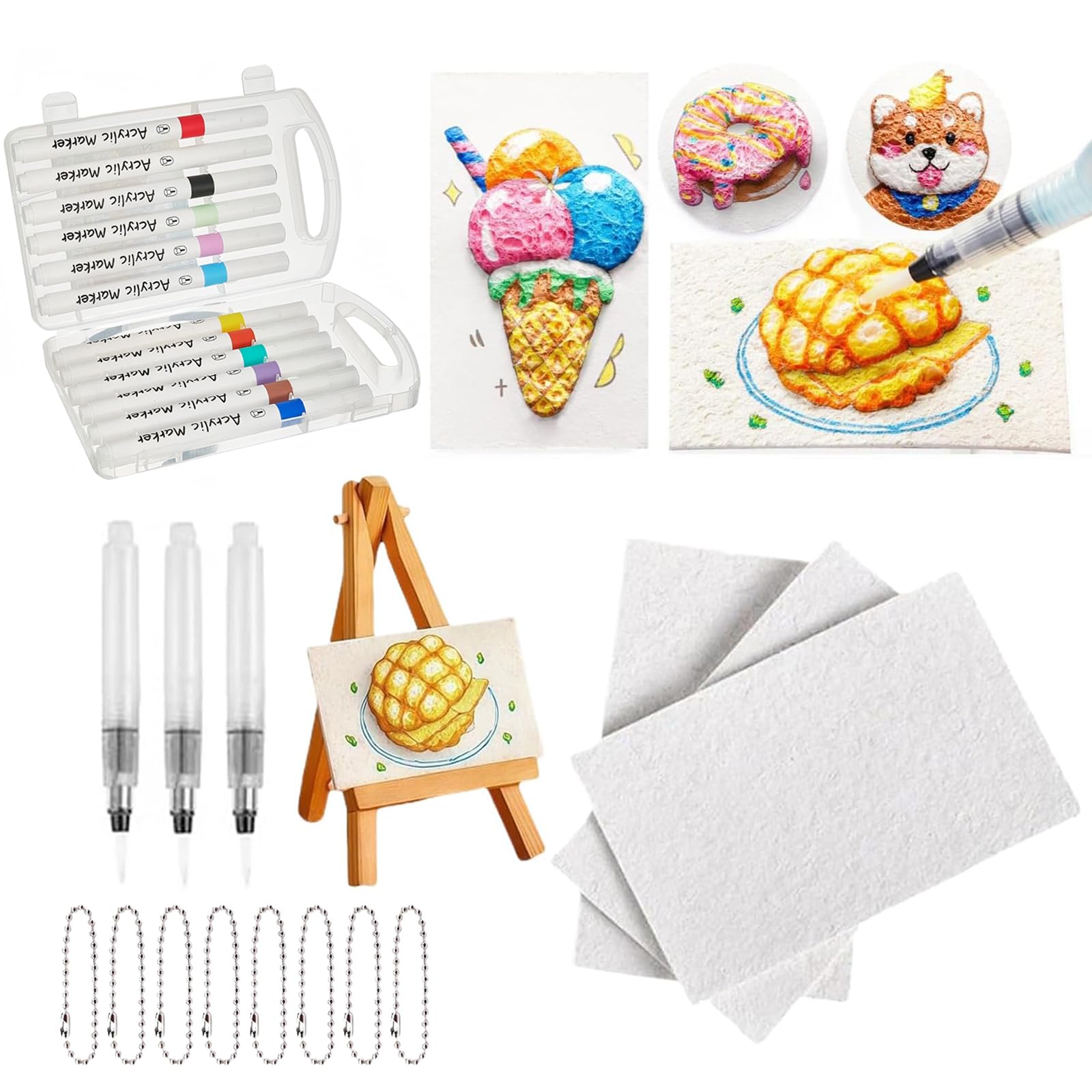 Photo 1 of ?Magic Puffy Paint, 3D Drawing Magic Canvas Sponge, DIY Bubble Drawing Pens Art Supplies,Puffy Popcorn Magics Foam Texture Painting Kit