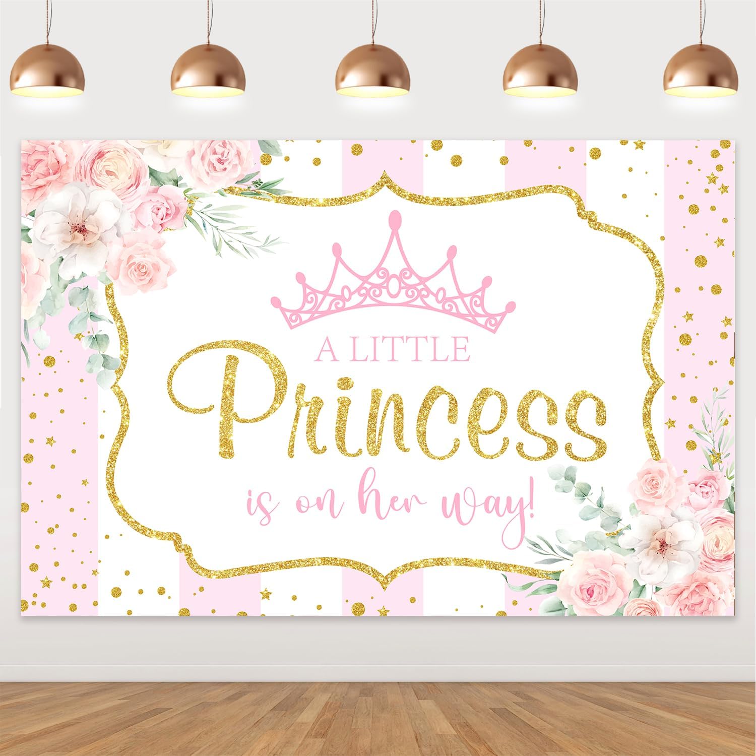 Amazon.com : Princess Baby Shower Backdrop a Little Princess is on Her