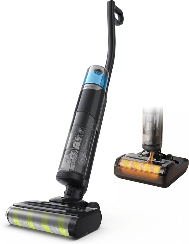 Roomba Electro Limpiador desinfectante para pisos duros 5 en 1, aspira, trapea y desinfecta en una sola pasada, inalámbrico, no tóxico, mata gérmenes y bacterias, trapeador con rodillo autodesinfectante continuo, base autolimpiante calentada