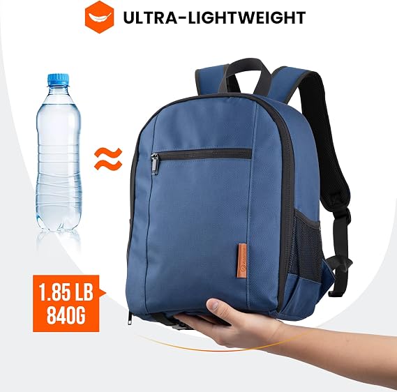 TARION Camera Bag Backpack Small - Waterproof Photography 13 Laptop Sleeve | Rain Cover Tripod Holder Lightweight Compact DSLR SLR Mirroless Cameras for Photographers Travel Hiking TBS Blue