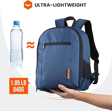 TARION Camera Bag Backpack Small - Waterproof Photography 13 Laptop Sleeve | Rain Cover Tripod Holder Lightweight Compact DSLR SLR Mirroless Cameras for Photographers Travel Hiking TBS Blue
