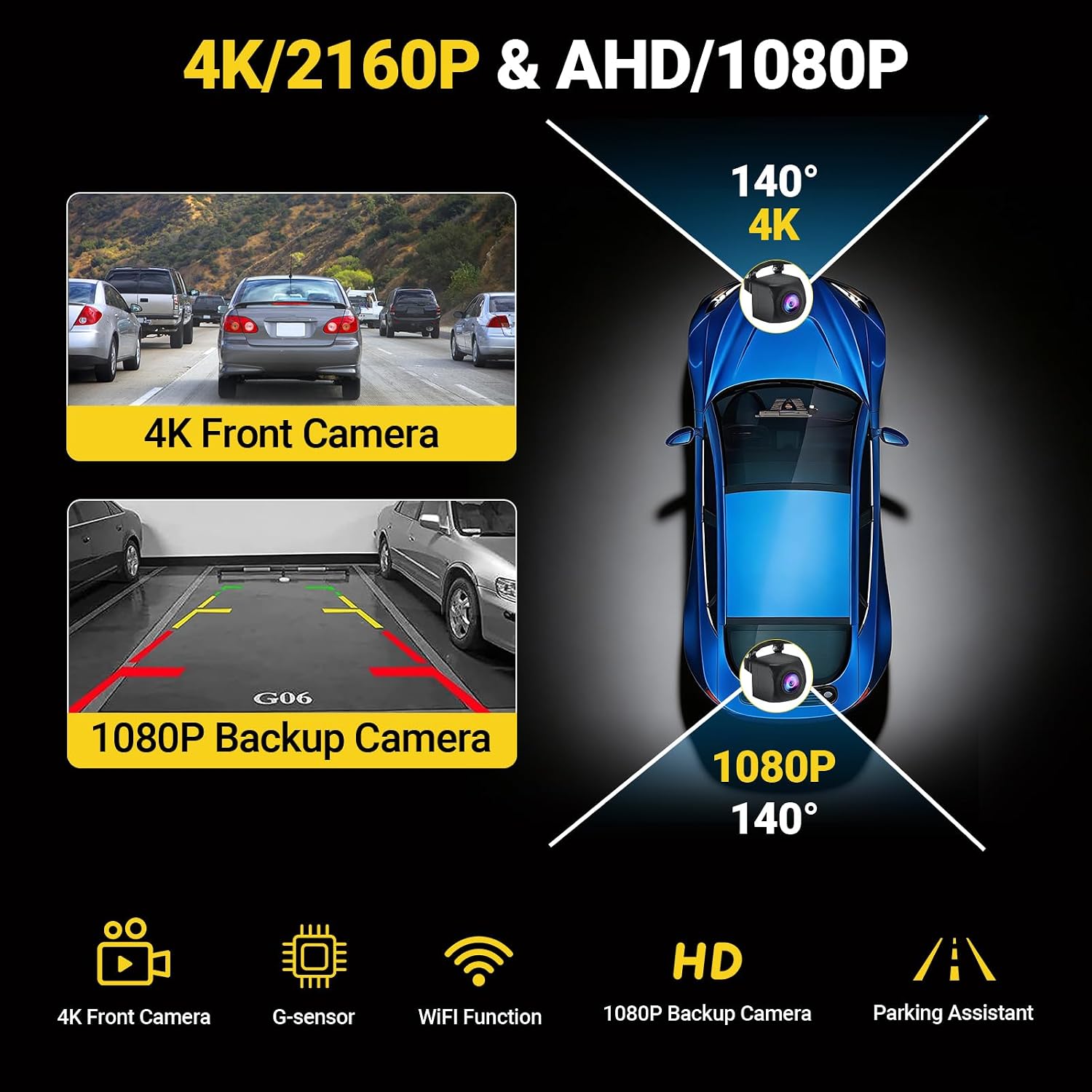 V30 Apple Carplay Screen for Car, 10.26" Touch Screen, Wireless Carplay with Android Auto, 2K Dash Cam,1080p Backup Camera DVR, GPS Navigation/Voice Control/Mirror Link/ADAS