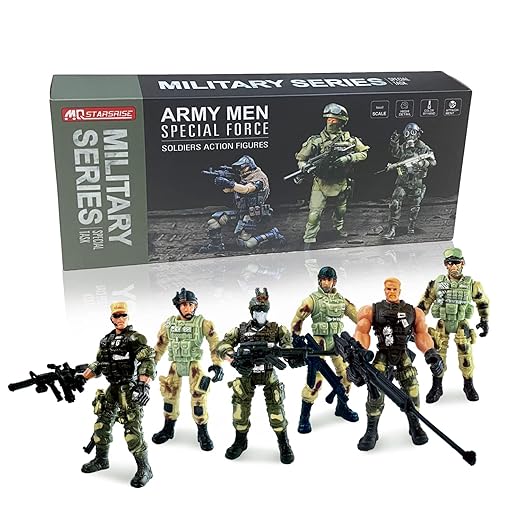 Army Men Action Figures,Soldiers Toys for Boys Age 4-7,Military Playset Action Figures Soldier Toy Set with Weapons Birthdaty Halloween Xmas Gift for Boys