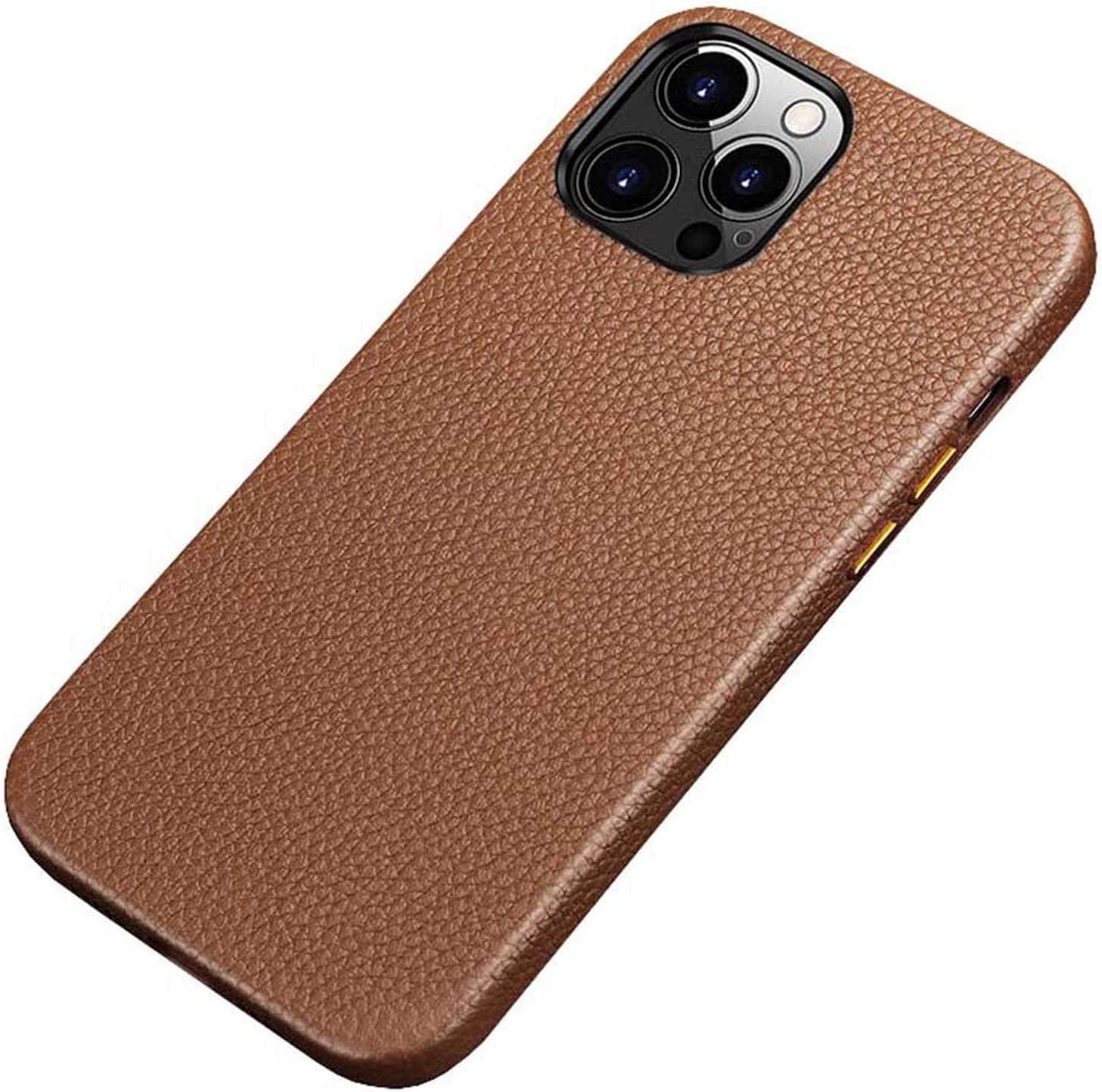 Coque iPhone 14 Pro antichoc cuir marron contre les rayures - 8