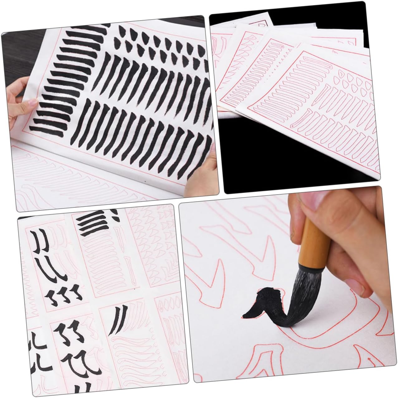 TEHAUX 30pcs Chinese Calligraphy Xuan Paper for Beginners Tracing Practice Paper for Handwriting Skills Development for Teens and Adults