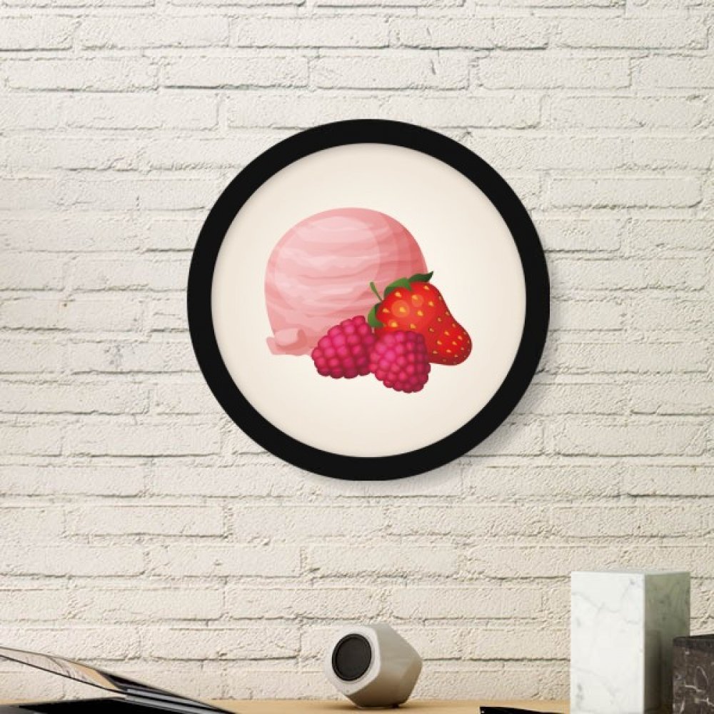 Cadre photo en bois rond noir petite taille peinture fraise raisin décoration maison