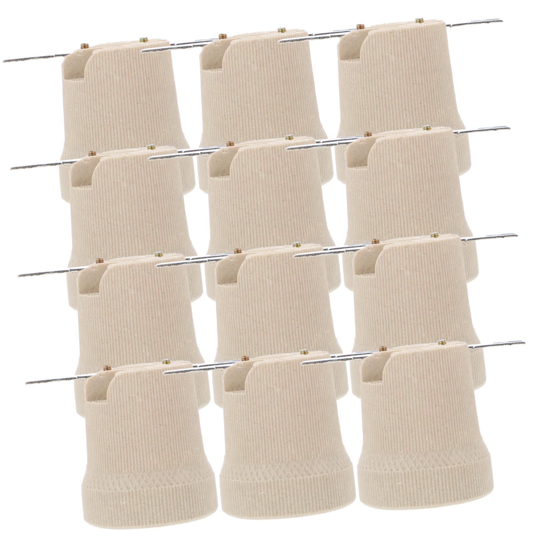 POPETPOP Portalámparas Base de Lámpara E27 de Porcelana Resistente al Calor, Casquillo para Bombillas Rosca, 12 Piezas, Reemplazo para Cocina, Baño y Dormitorio