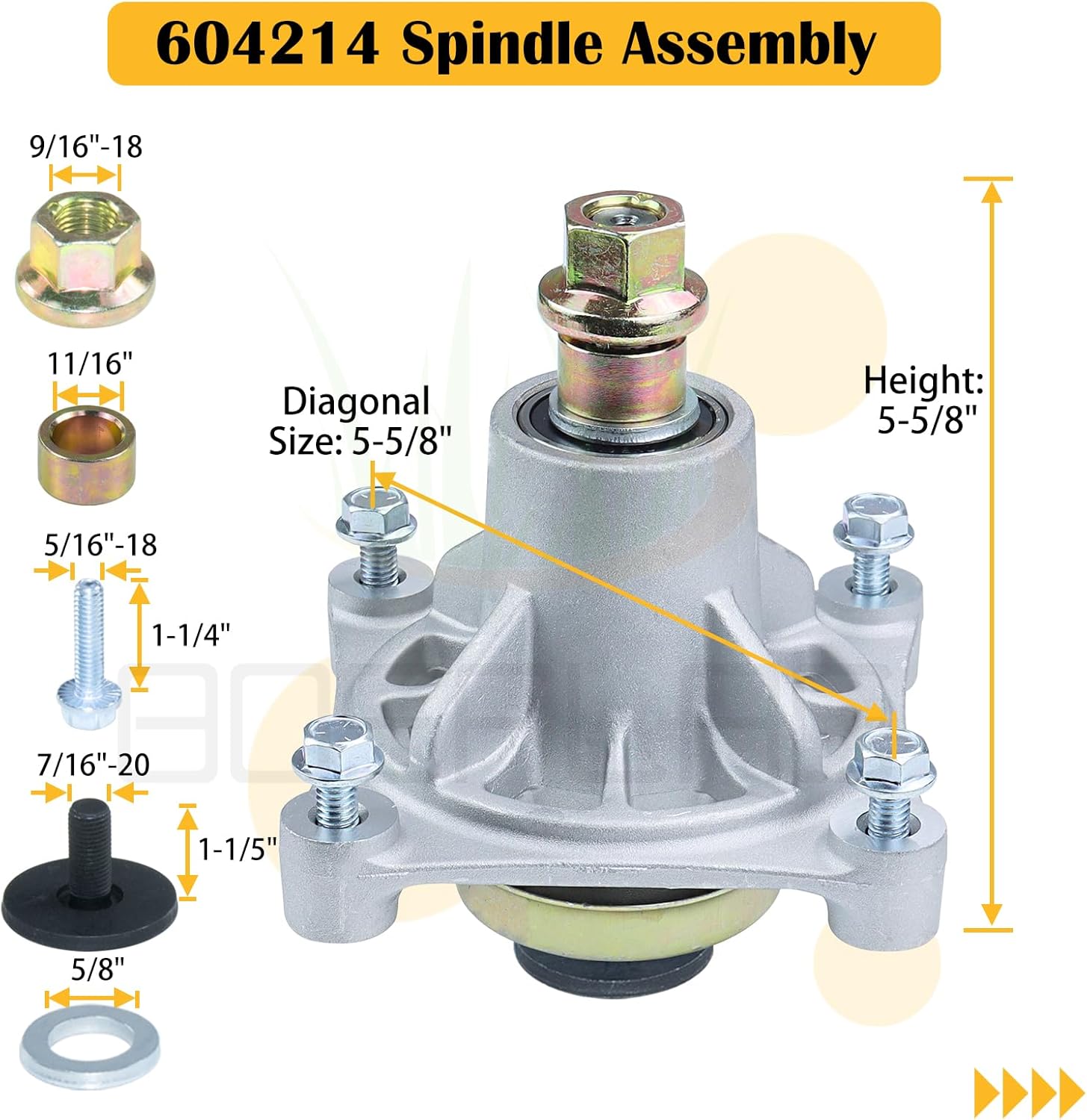 2 Pack 604214 Spindle with 603987 Pulley 607059 Belt Replaces Hustler 604214 Spindle for Hustler Mower, 42 inch Hustler Raptor Deck Spindle, Hustler Raptor 42 Spindle, Hustler 42 inch Spindle