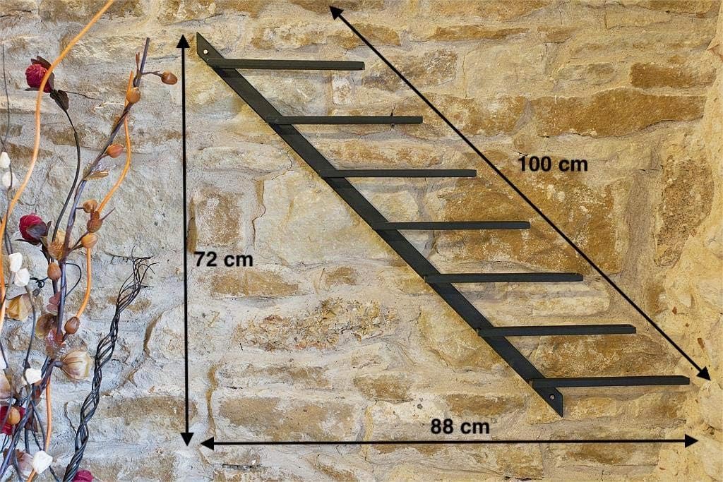DanDiBo Porte-Bouteilles Casier à vin Diagon 100cm en métal Porte-Bouteilles Etagère Murale Bar (Droite - Version Droite)