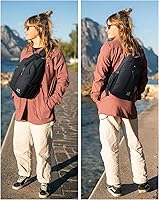 Vista 61 de Waterfly - Mochila cruzada tipo bandolera para viajes y caminatas, bolsa de pecho, Gris, talla única