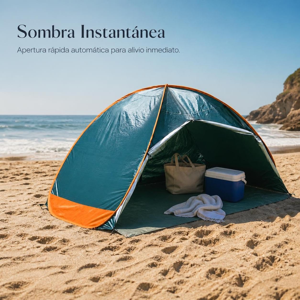 Tienda Playa Automática Protección Sol, Poliéster - Metal - resguardo Solar - Montaje Estructura - para la para, Style to 2