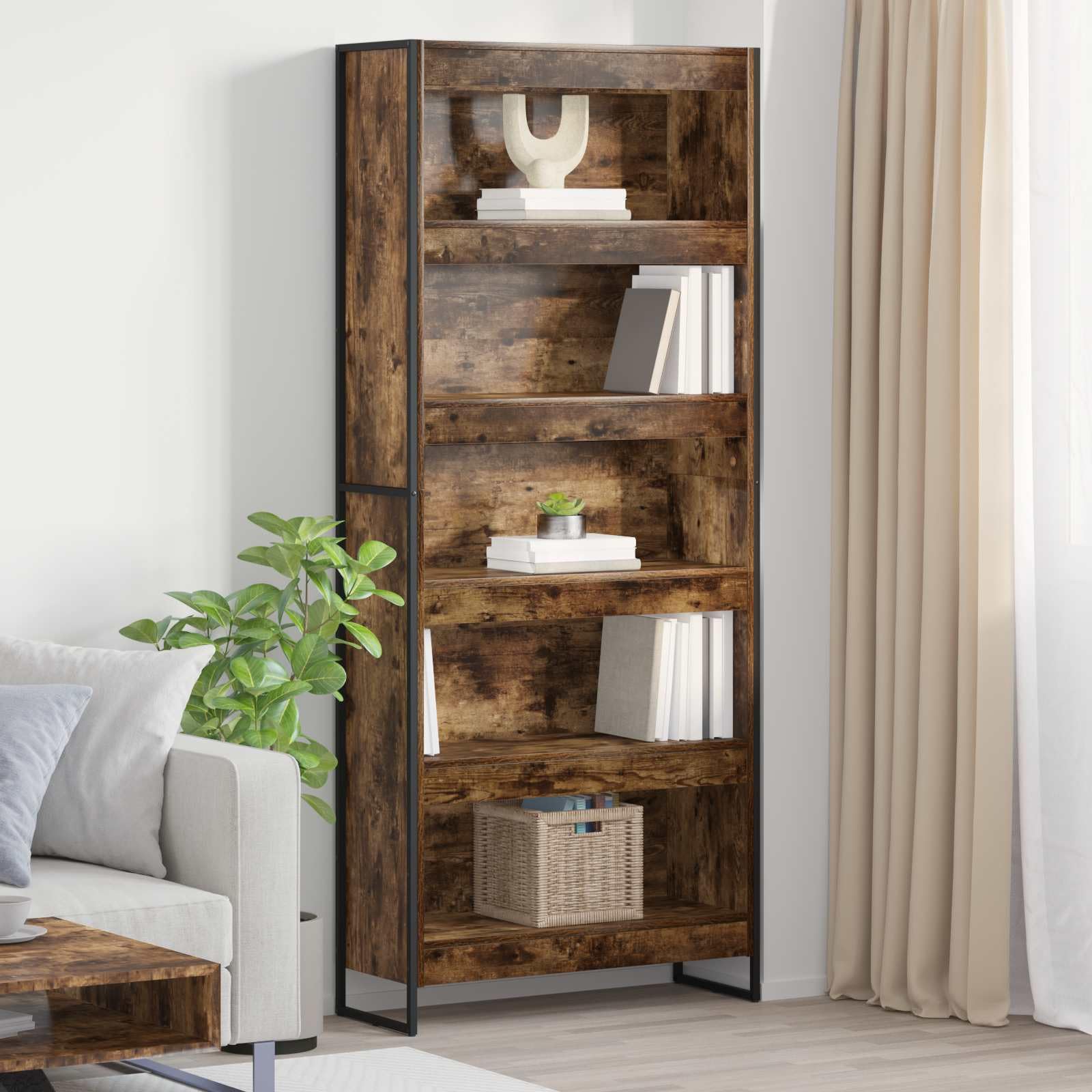 Estantería para Libros 80 x 30 x 189,5 cm Madera de ingeniería,39.2kg-3403012