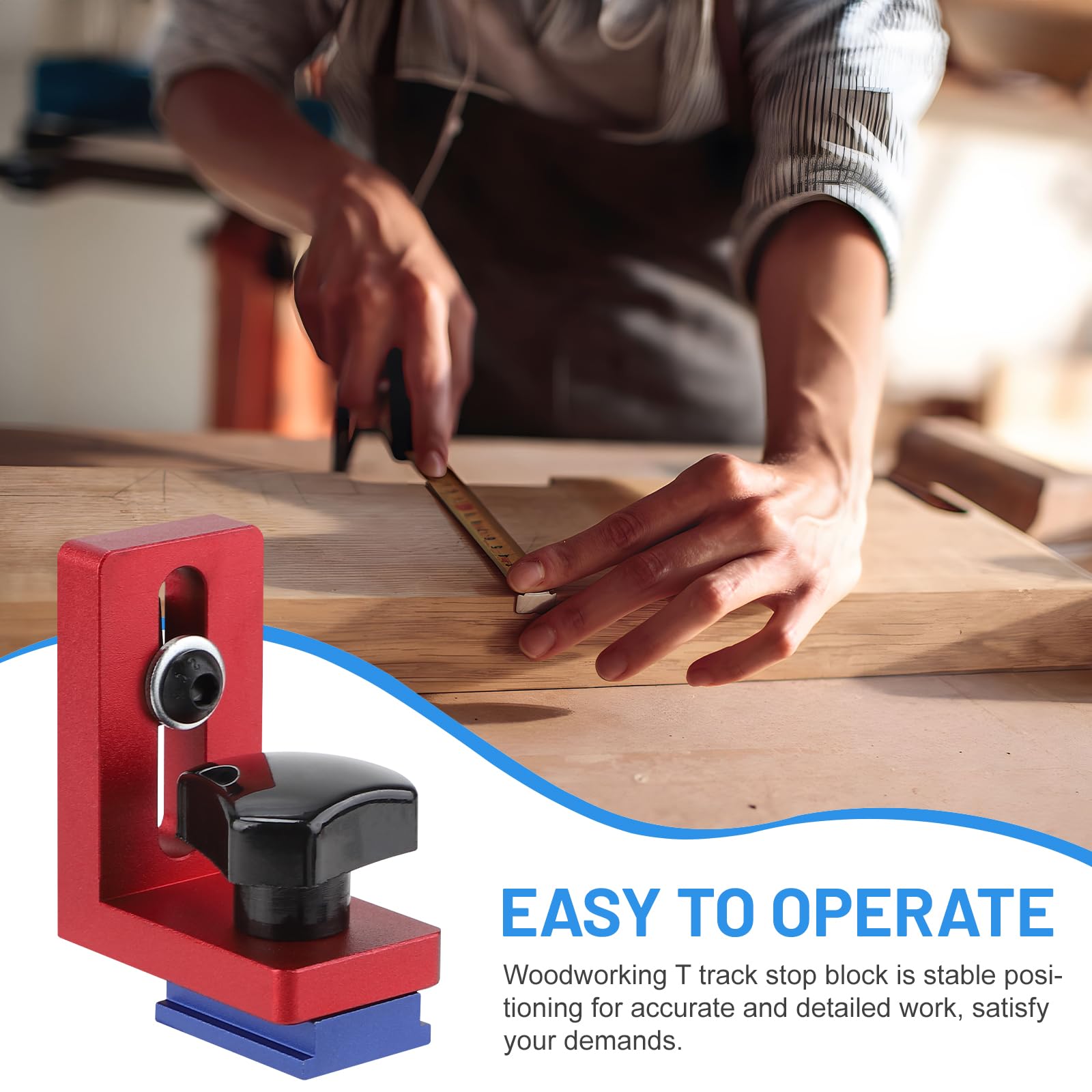 DBREAKS 30 Type Mitre Track Stop Block, T Slot Mitre Track Stop, 2 Butées de Rail en T, Rail De Travail Du Bois Goulotte Connecteur, Alliage D'Aluminium Butées Coulissantes pour le Travail du Bois