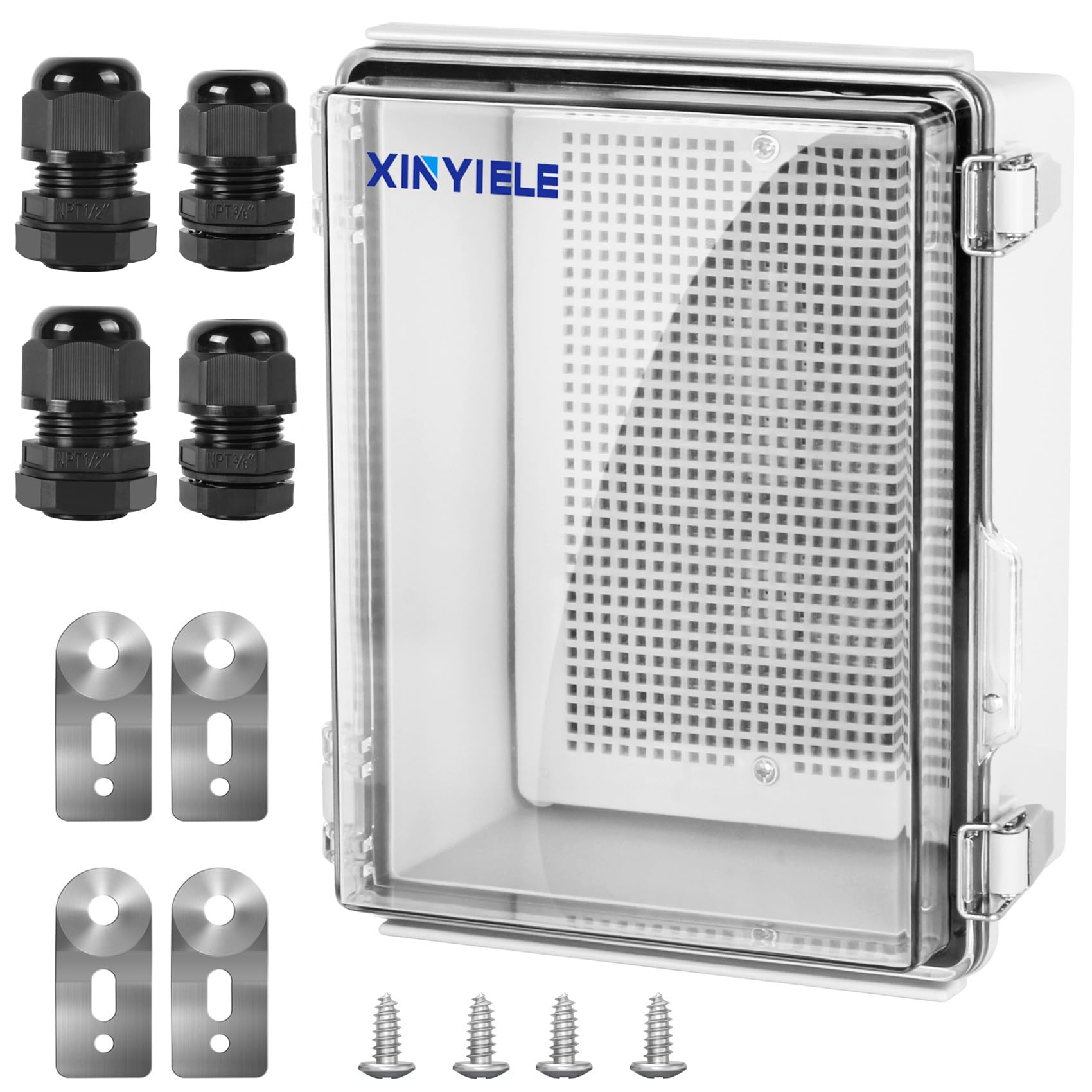Waterproof Outdoor Project ABS Plastic Junction Box IP67 Weatherproof Dustproof Enclosure with Hinged Cover, Mounting Plate,Wall Brackets for Power Project (8.7"X6.7"X4.5") — Amazon image 9