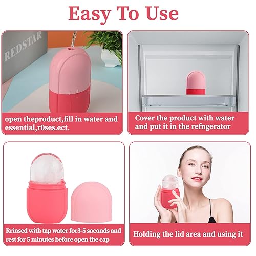 Miniatura 10 de Molde de rodillo de hielo, rodillo de hielo para cara y ojos, cubo de belleza ilumina la piel y mejora el brillo natural y elimina líneas finas,