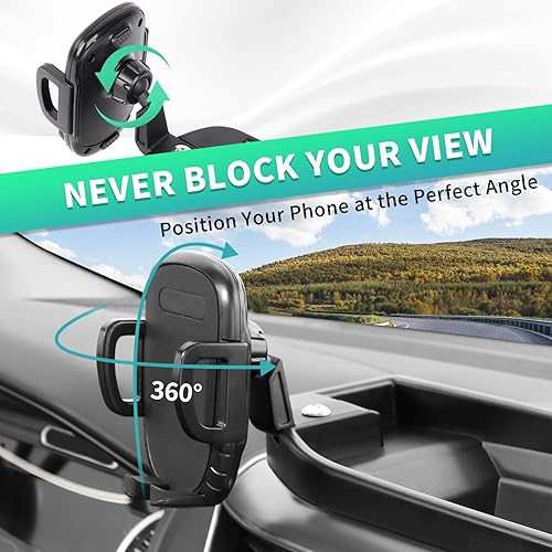 Miniatura 4 de Soporte de teléfono para tablero de montaje múltiple con barra de metal para Dodge RAM 2018-2023 (para pantalla de 8.4 pulgadas), bandeja de