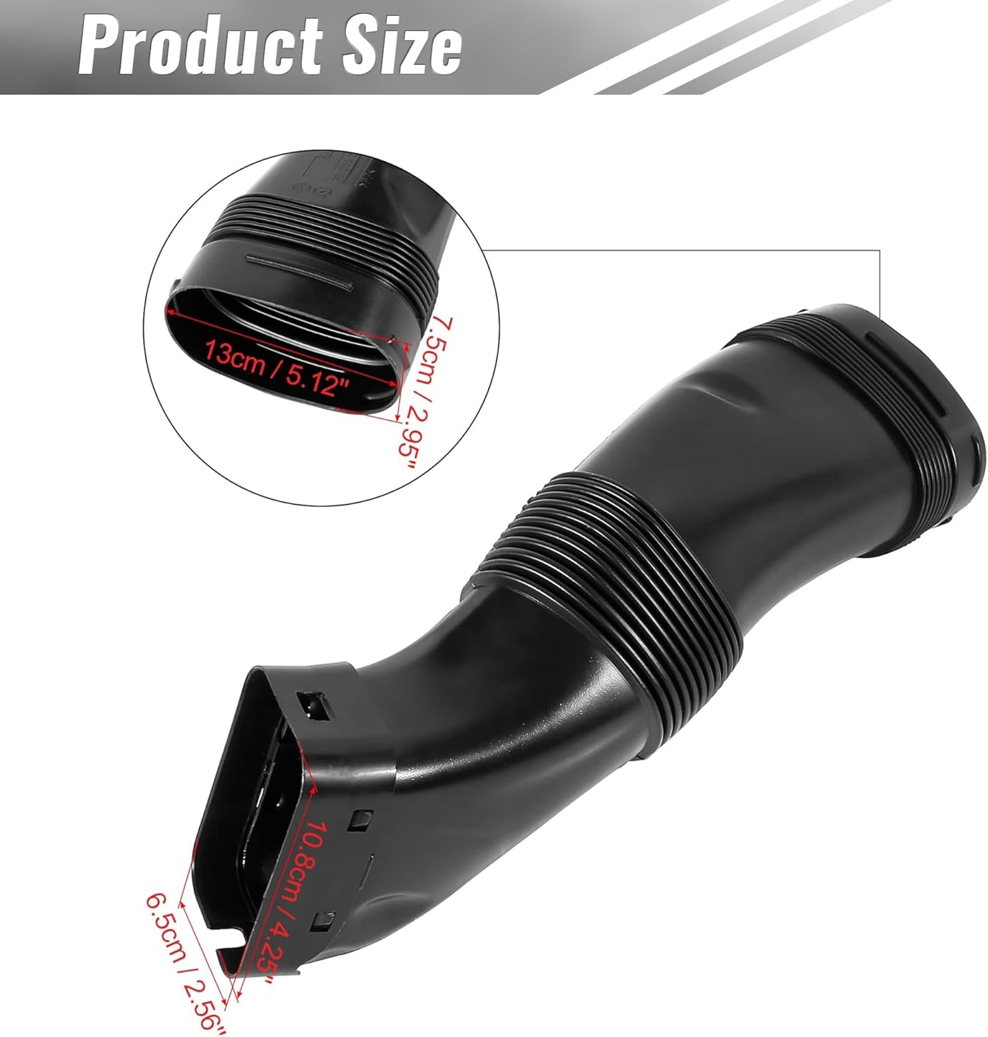 Engine Air Intake Hose Air Filter Hose 13717582310 Compatible with BMW 535i GT xDrive 640i 740i 740Li xDrive 2011 2012 2013 204 2015 2016