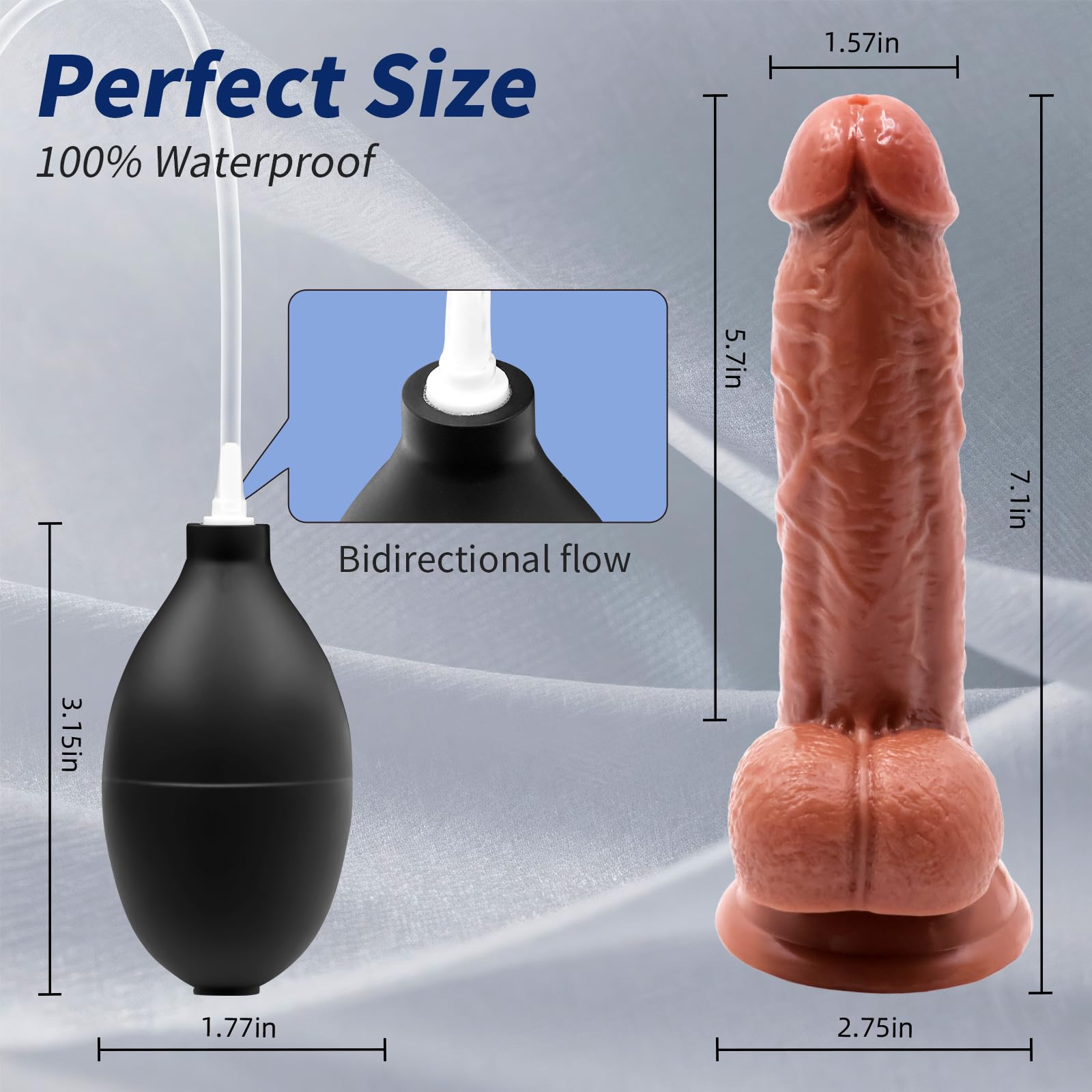 Squirting Dildo Ejaculating Toy, 9.06Inch Realistic Dildos Real Skin Soft Dildo Sex Toys，Anal Dildo with Strong Suction Cup,Prostate Dildo for G & P Spot,Adult Toy for Women Men: Small