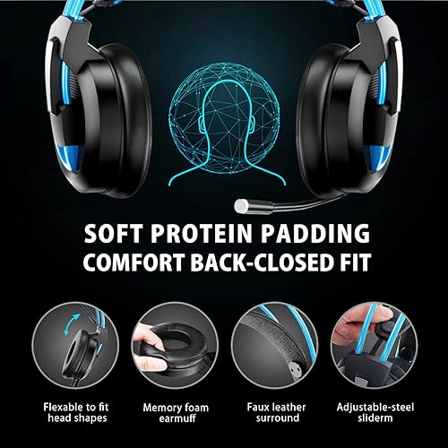 Miniatura 4 de Karvipark Gaming Headset for Xbox OnePS4PS5PCNintendo SwitchNoise Cancelling,Bass Surround Sound,Over Ear,3.5mm Stereo Wired Headphones with Mic for