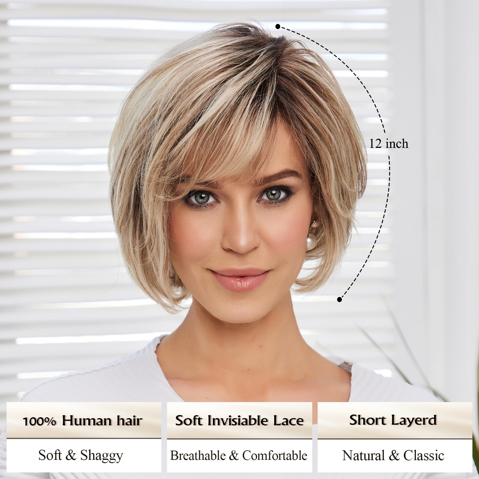 Amazon.com : Topart Hand-Tied Lace Front Wig for White Women  display picture 1
