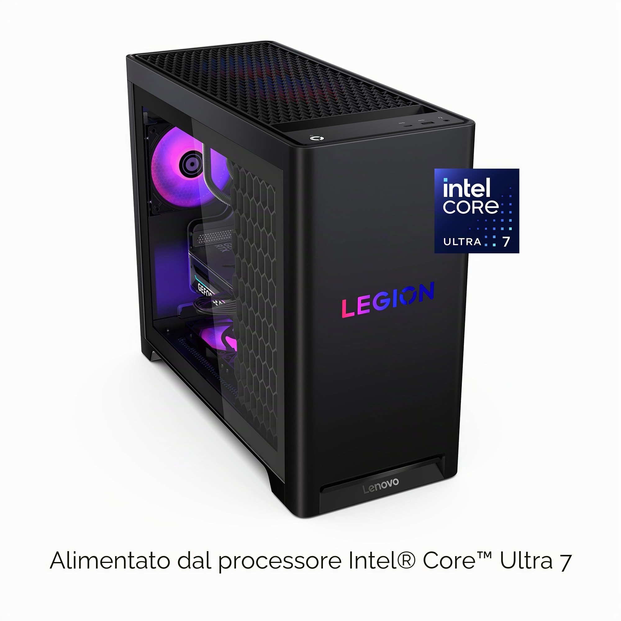 Lenovo Legion Tower 5i - PC da gaming con processore Intel Core Ultra 7 265F, scheda grafica NVIDIA GeForce RTX 5060 Ti, memoria da 16 GB, memoria da 1 TB, 3 mesi