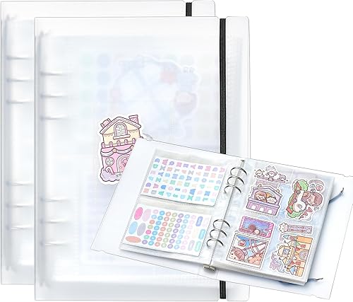 Miniatura 8 de 1 álbum de almacenamiento de calcomanías A5, organización de calcomanías para coleccionar libros, fundas para planificadores, organizadores de