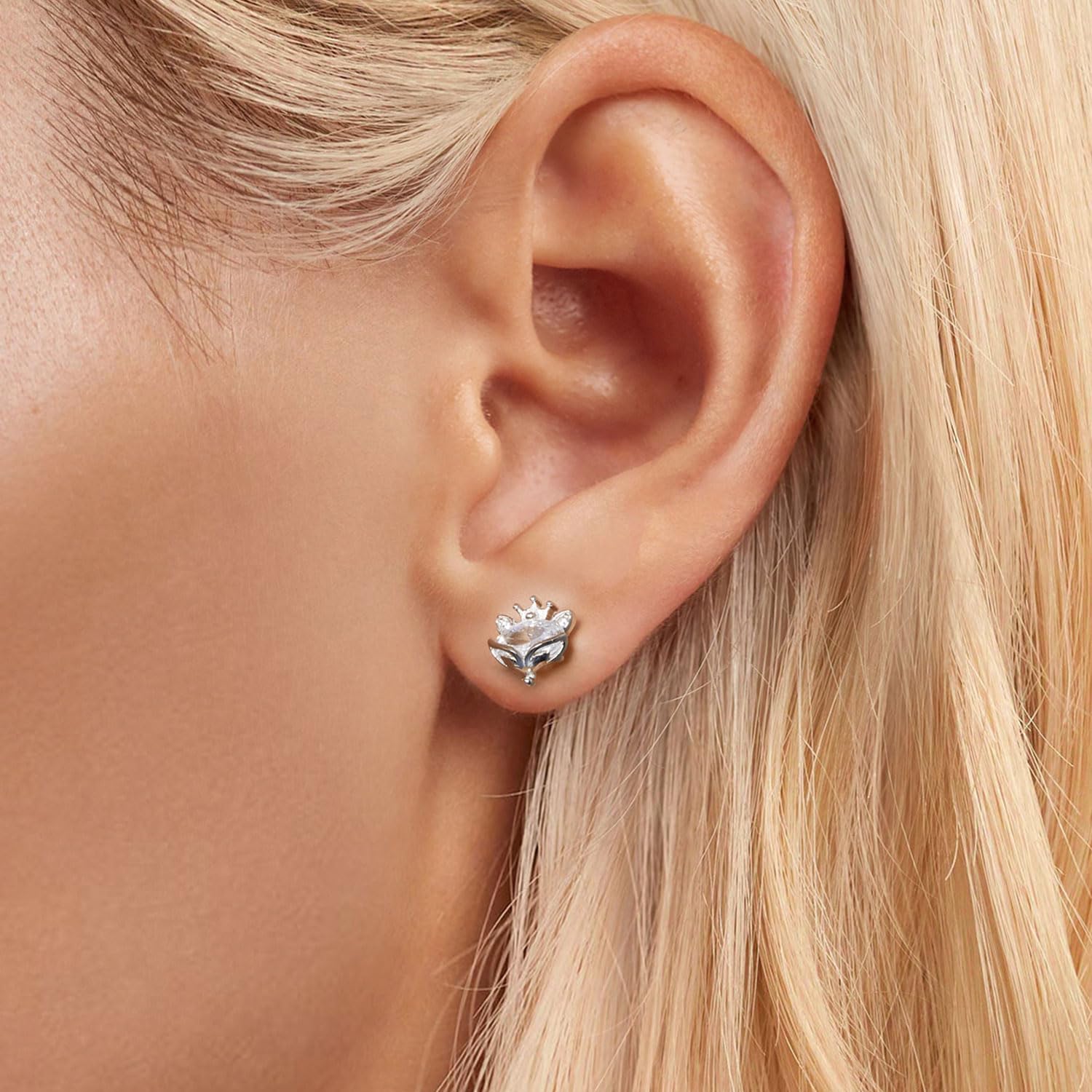 LLXYWJ Orecchini a Bottone con Testa di per Donna, Argento Sterling 925, Gioielli con Animali Carini