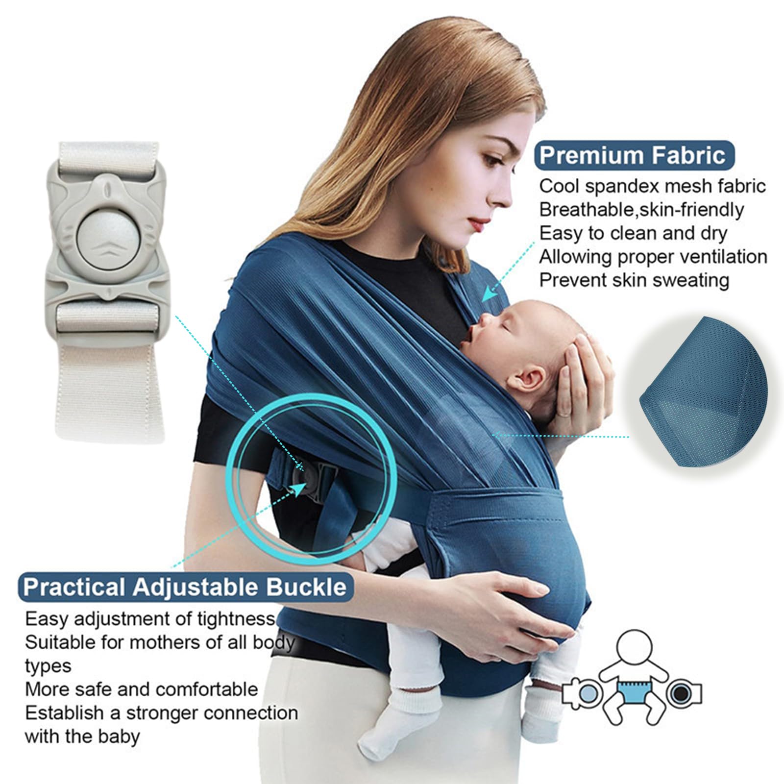 Neonati Ergonomico, Porta Bambino da 3-36 Mesi(Inferiore a 20kg) con Sedile Multiposizione, Marsupio Neonato Flip Advanced Convertibile Trasporto frontale e dorsale Cinghie regolabili (traspirabile)