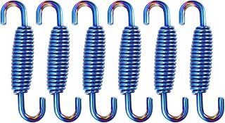 X AUTOHAUX 6 Pcs 55mm 2.17" Motorcycle Muffler Exhaust Pipe Spring Blue