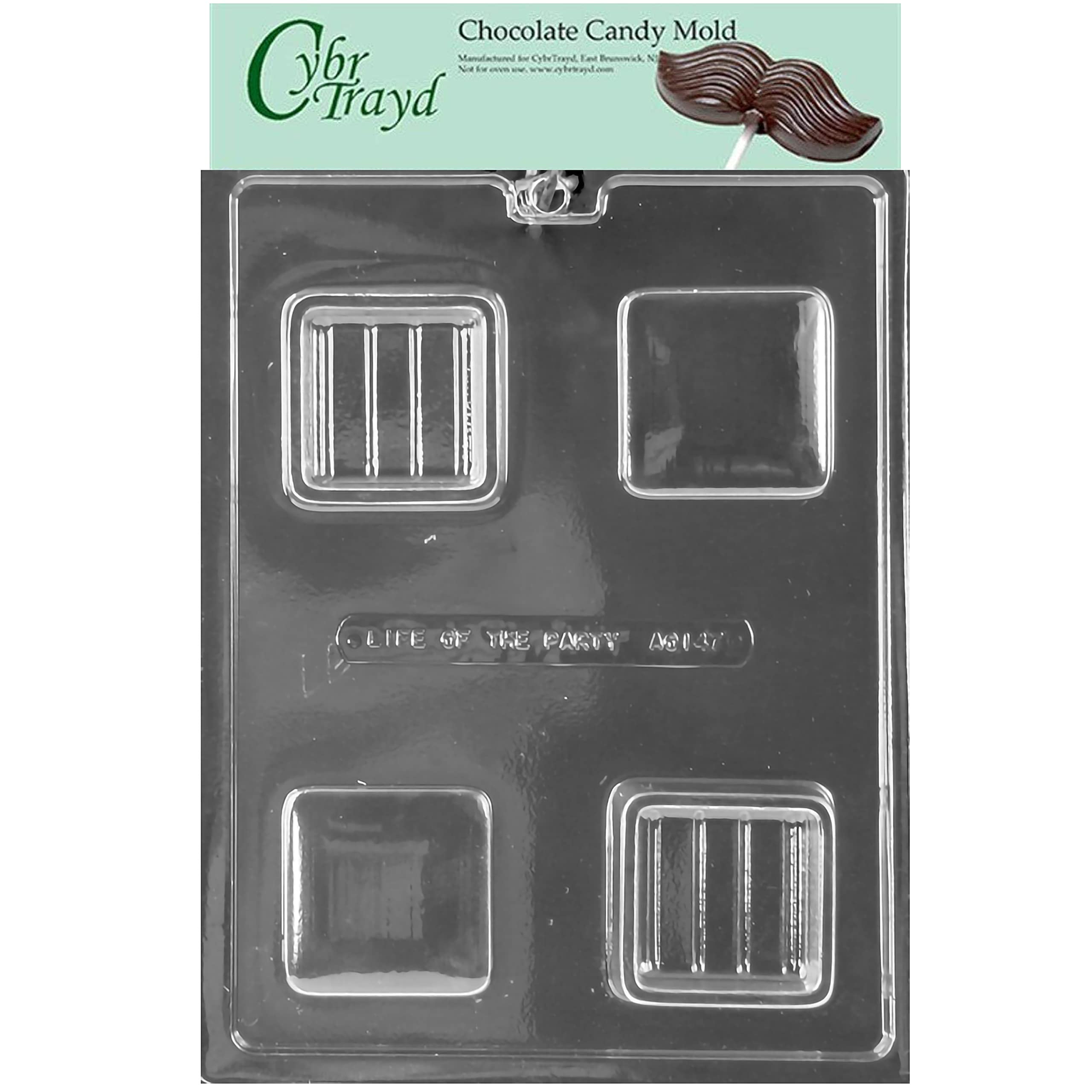 CybrTrayd AO147 - Stampo per cioccolatini e caramelle, con istruzioni esclusive per lo stampaggio del cioccolato, protetto da copyright, trasparente