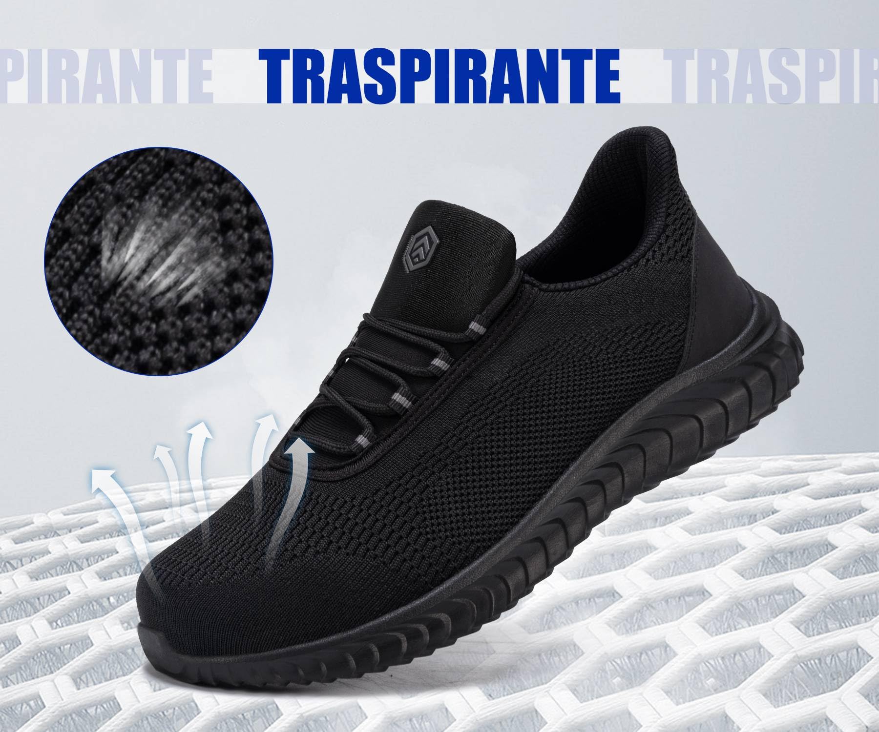 LARNMERN Scarpe Antinfortunistiche Uomo Leggere Scarpe Antinfortunistica Comodo con Punta in Acciaio Traspiranti Ammortizzazione Scarpe da Lavoro