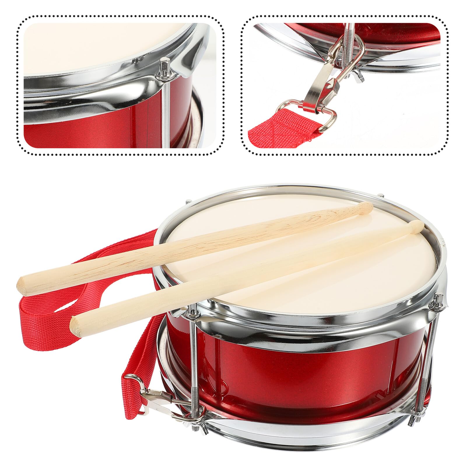 Gatuida Juguete para Niños de Percusión Rojo, 1 Set de Militar | Metal y Madera, Resistencia a Roturas, para Nivel Inicial, Desarrolla la Percepción del Ritmo, Uso Infantil y Profesional