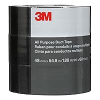 Vista 2 de 3M Cinta adhesiva DT8, paquete de 3, resistencia industrial, multiuso, cinta de color negro, 1.88 pulgadas x 60 yardas, desgarro a mano, adhesivo