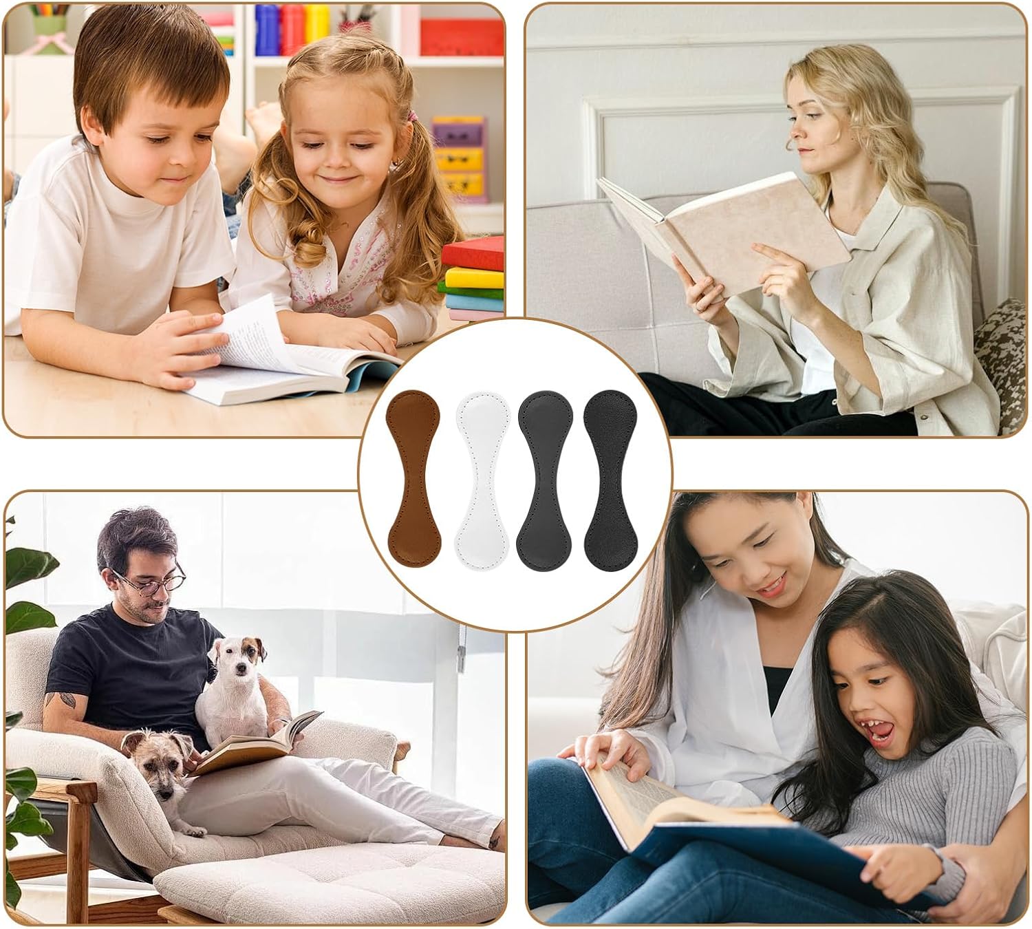 4 PCS Magnetic Bookmarks, Multi Functional Magnet Bookmark for Teachers, Book Lovers, Book Mark Clip for Read Tags (Black, White, Brown, Grey) image 5